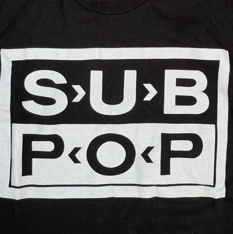 Vintage Early 1990s Sub Pop Records Logo Merch Tshirt Seattle Alt