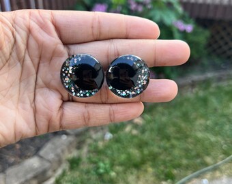 Hand-Painted Sinker Safety Sinker Eyes for Amigurumi Plushies “The Darkling”