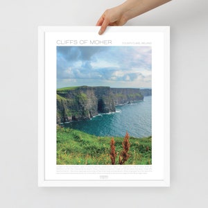 The Cliffs of Moher, Ireland, Framed Travel Poster