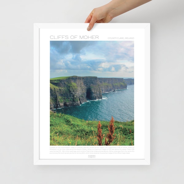 The Cliffs of Moher, Ireland, Framed Travel Poster