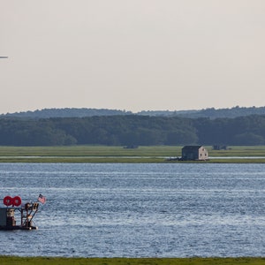 Hausboot auf Salt Marsh Foto, Ipswich Massachusetts, New England Coast