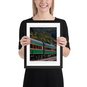 Conway Scenic Railway Train Cars Framed Print/Poster, Mountain Railroad, Crawford Notch, White Mountains, New Hampshire