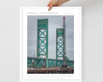 Sarah Long Bridge, Portsmouth New Hampshire, enmarcado Póster