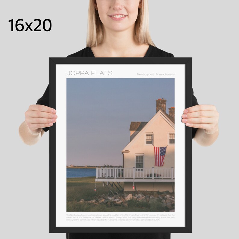 Joppa Flats, Newburyport framed travel poster 16x20 size