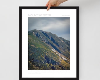 Mount Webster Travel Poster/Print, Crawford Notch, White Mountains, NH, Multiple Sizes Available