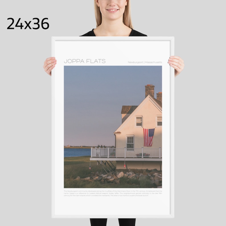 Joppa Flats, Newburyport framed travel poster 24x36 size