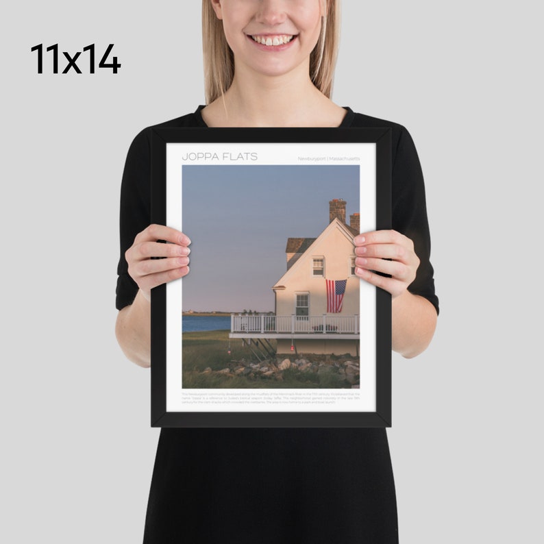 Joppa Flats, Newburyport framed travel poster 11x14 size