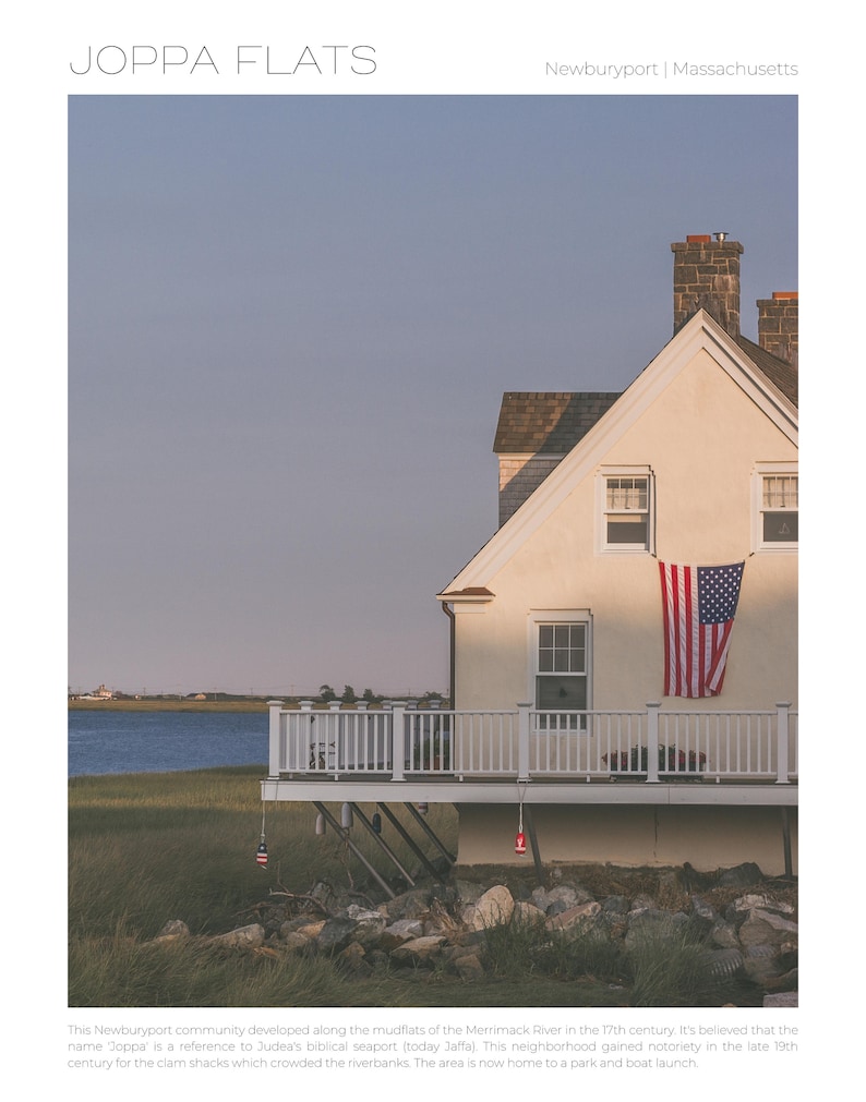 Coastal home at Joppa Flats, Newburyport with art description