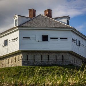 Fort McClary Blockhouse Foto, American Coastal Fort, Historisches Fort, New England Ansicht, HQ Digitaler Download
