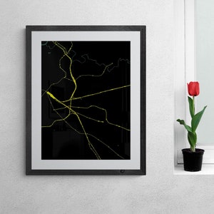 Rom Abstrakte Karte Minimalistische Karte Moderne Kunst Druckbare Wandkunst Rom Straßenkarte Home Dekor Digitaldruck Moderne Kunst