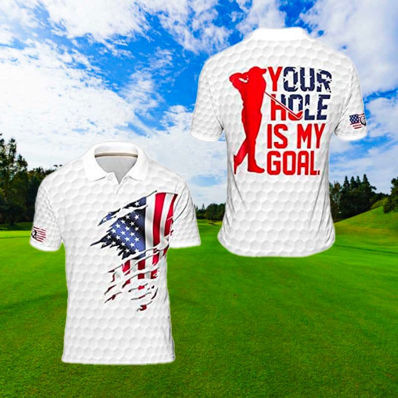 Golfing Your Hole Is My Goal Golfer Golf Polo Shirt