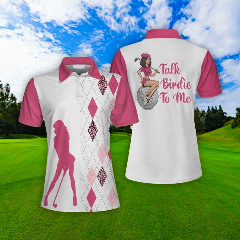 Golf Lady Talk Birdie To Me Polo Shirt Golfing Polo Shirt