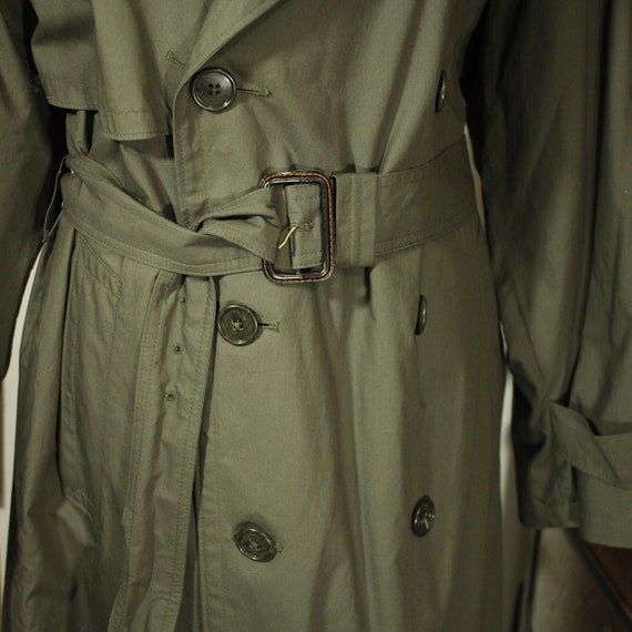 Vintage Green Trench Coat Army Green Trench Coat … - image 5