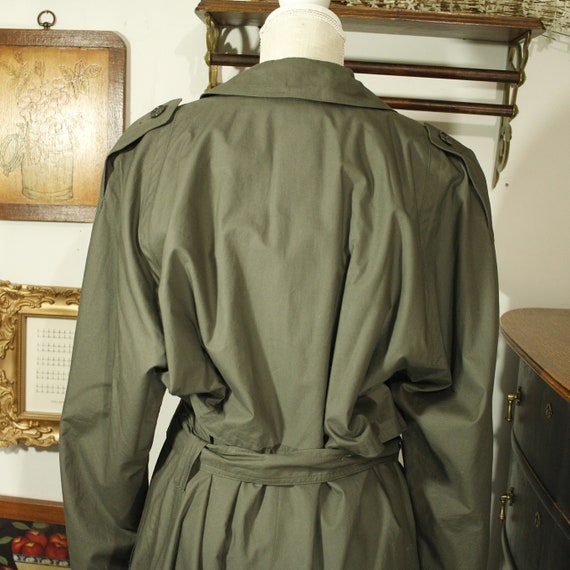 Vintage Green Trench Coat Army Green Trench Coat … - image 6