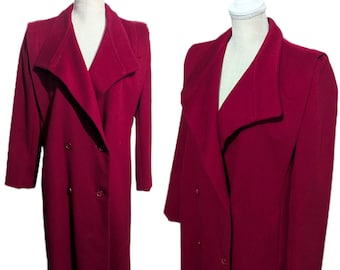 Vintage Britanny Wool Red Coat Vintage Long Red Wool Coat Vintage Mod Coat Long Wool Coat Winter Wool Coat Model Off Duty Coat