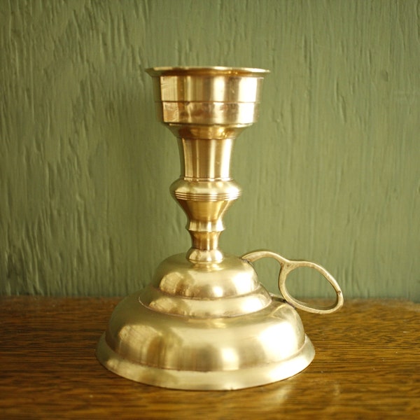 Brass Candlestick With Handle Etsy