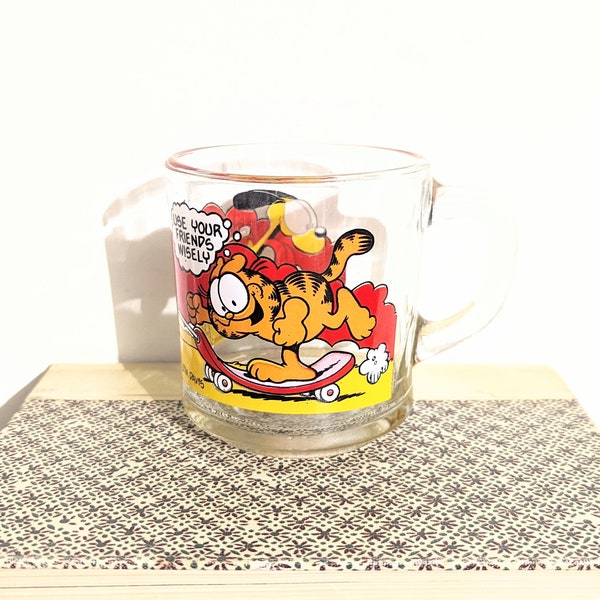 Vintage 1978 McDonald's Garfield Glass Mug Vintage McDonald's Mug Vintage Garfield Cup Vintage Garfield Memorabilia