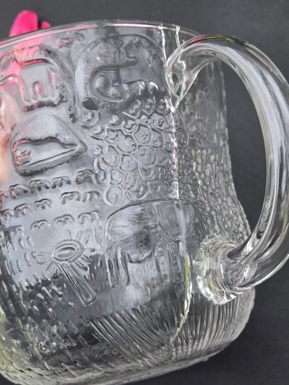 Oiva Toikka Fauna Clear Serving Pitcher Nuutajärvi Finland With 2