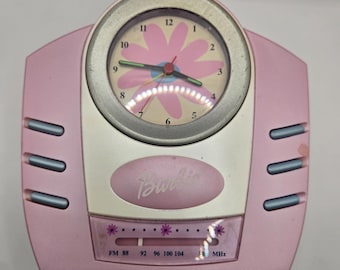 Barbie Vintage 2002 Alarm Clock Radio Battery Operated w/AA Not Included-Tested!