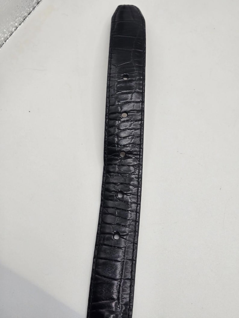 BRIGHTON Golf Charms Croc Leather Black Belt Ladies SZ 30 1" Wide C3003 image 9