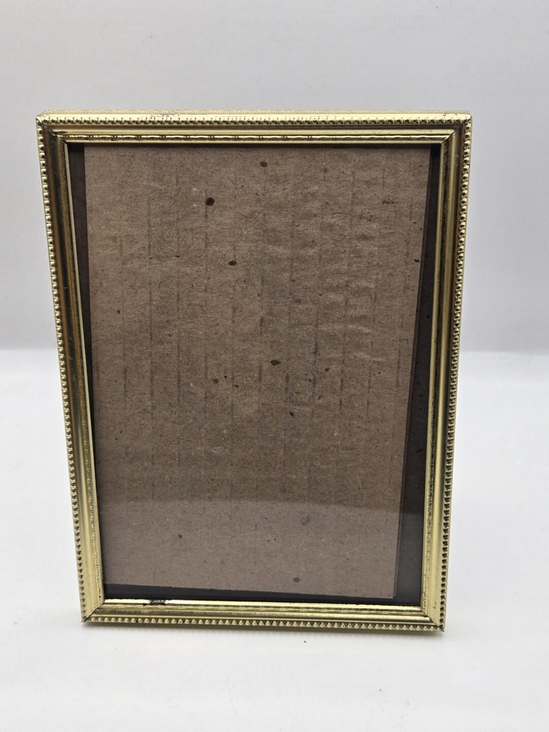 Vintage Brass Gold Tone Metal Picture Frame 5x7 Ornate Beaded Border ...