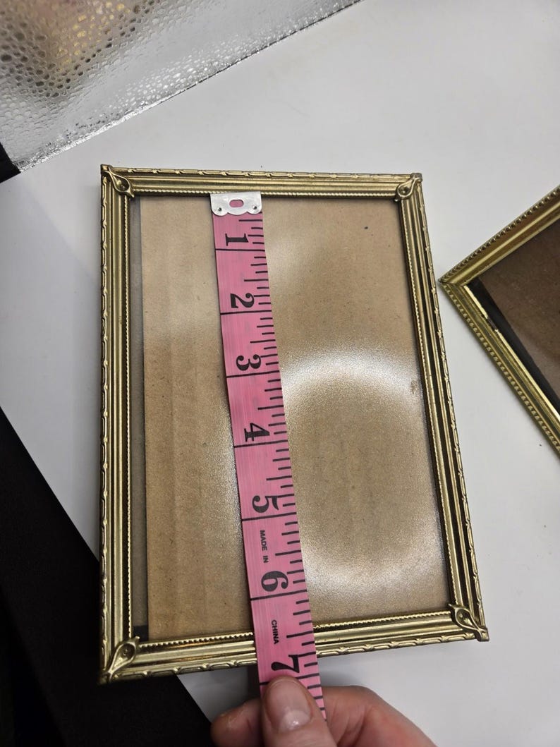 Set of 2 Vintage Gold Tone Brass Picture Frame Ornate Textured Border ...