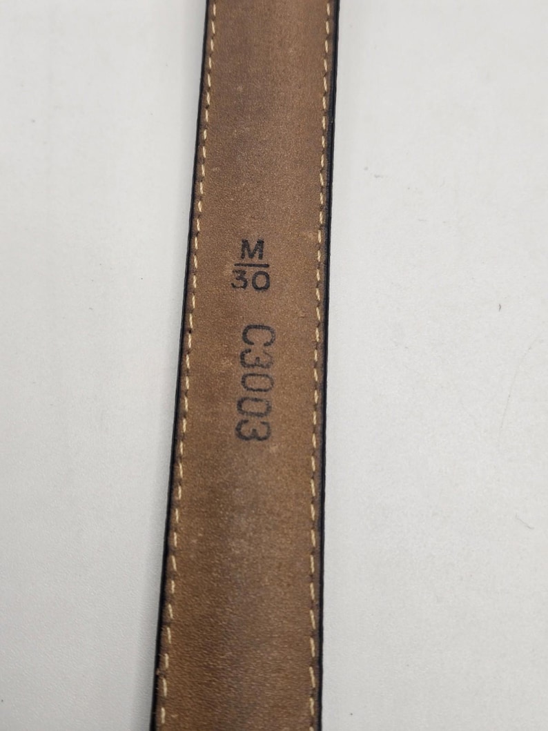 BRIGHTON Golf Charms Croc Leather Black Belt Ladies SZ 30 1" Wide C3003 image 8