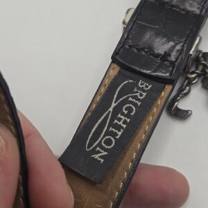 BRIGHTON Golf Charms Croc Leather Black Belt Ladies SZ 30 1" Wide C3003 image 7