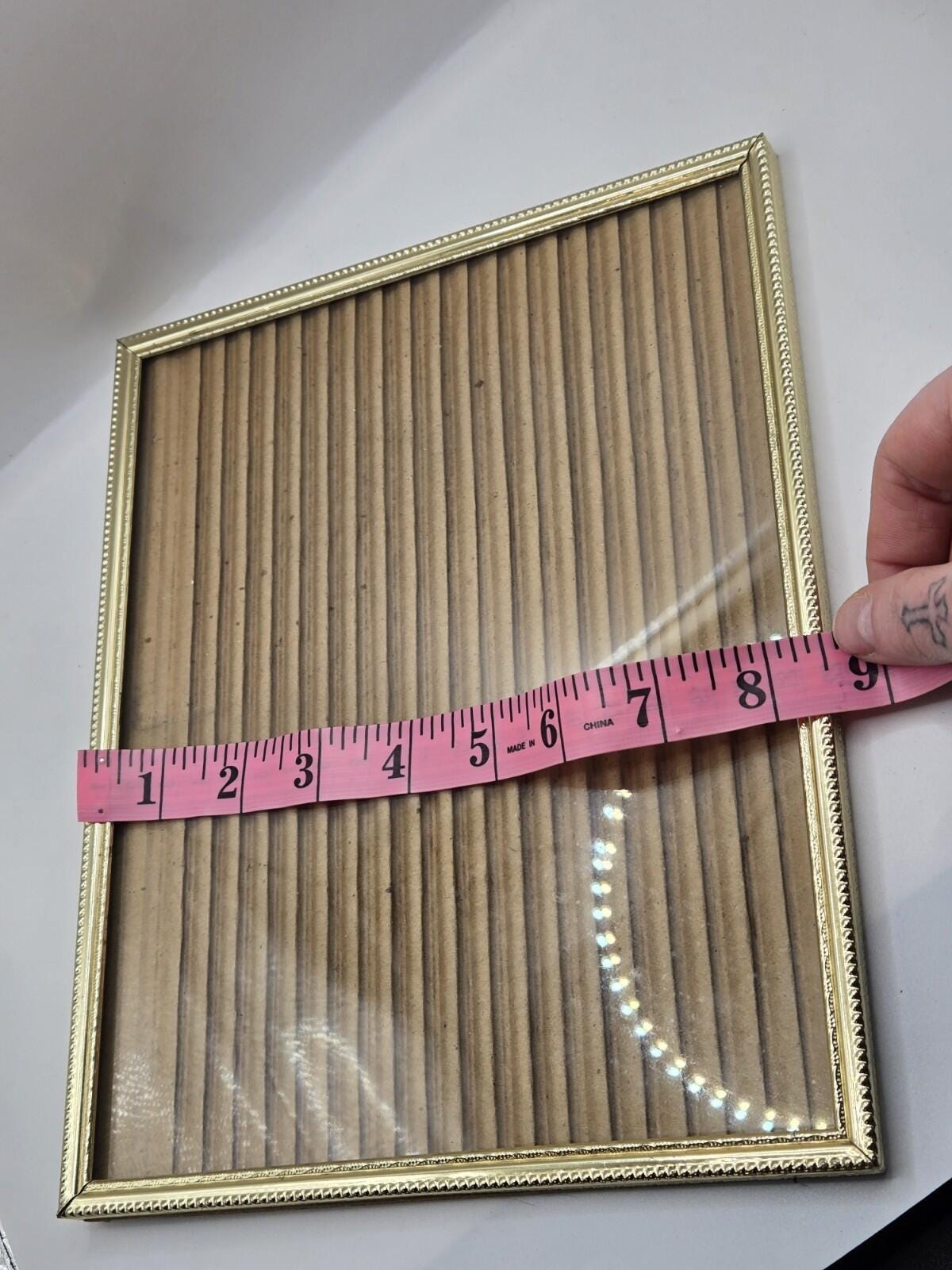 VTG 8x10 Gold Metal Picture Frame Ornate Beaded Edge MCM Hollywood ...