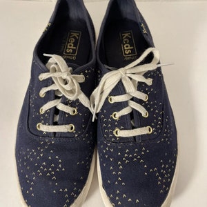 Keds Ortholite-90s Vintage, Navy/Gold, Canvas, Lace Up Shoes. Size-8 image 1