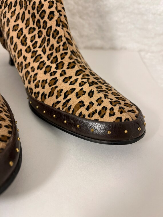 il_fullxfull.4900444763_5hnp.jpg California Magdesians-80s/90s Vintage, USA, Leopard,‎ Kitten Heel, Boot. Size-9N main image 1