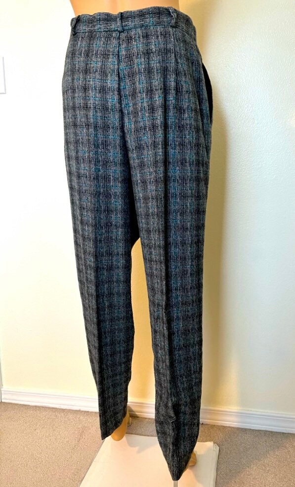 パンツ UNKNOWN / 60's 70's denim painter pants 60s/70s Vintage-pleated, Wool, Plaid, High Waisted, Made in