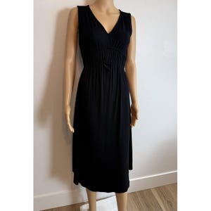 Joie Black Soft Luxe Drapey Pleated Empire Waist Midi Dress Size XS Minimalist image 3