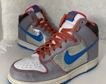 Nike Dunk-women's, 2011, Grey/sequin, High Premium, Sneakers