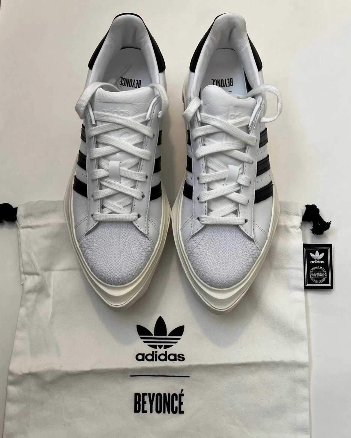 Adidas beyonce Superstar Platform Black white Leather Sneaker shoe. Size 8.5 Etsy UK