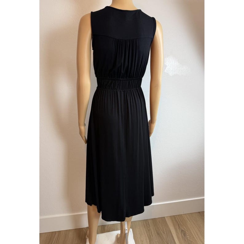 Joie Black Soft Luxe Drapey Pleated Empire Waist Midi Dress Size XS Minimalist image 7