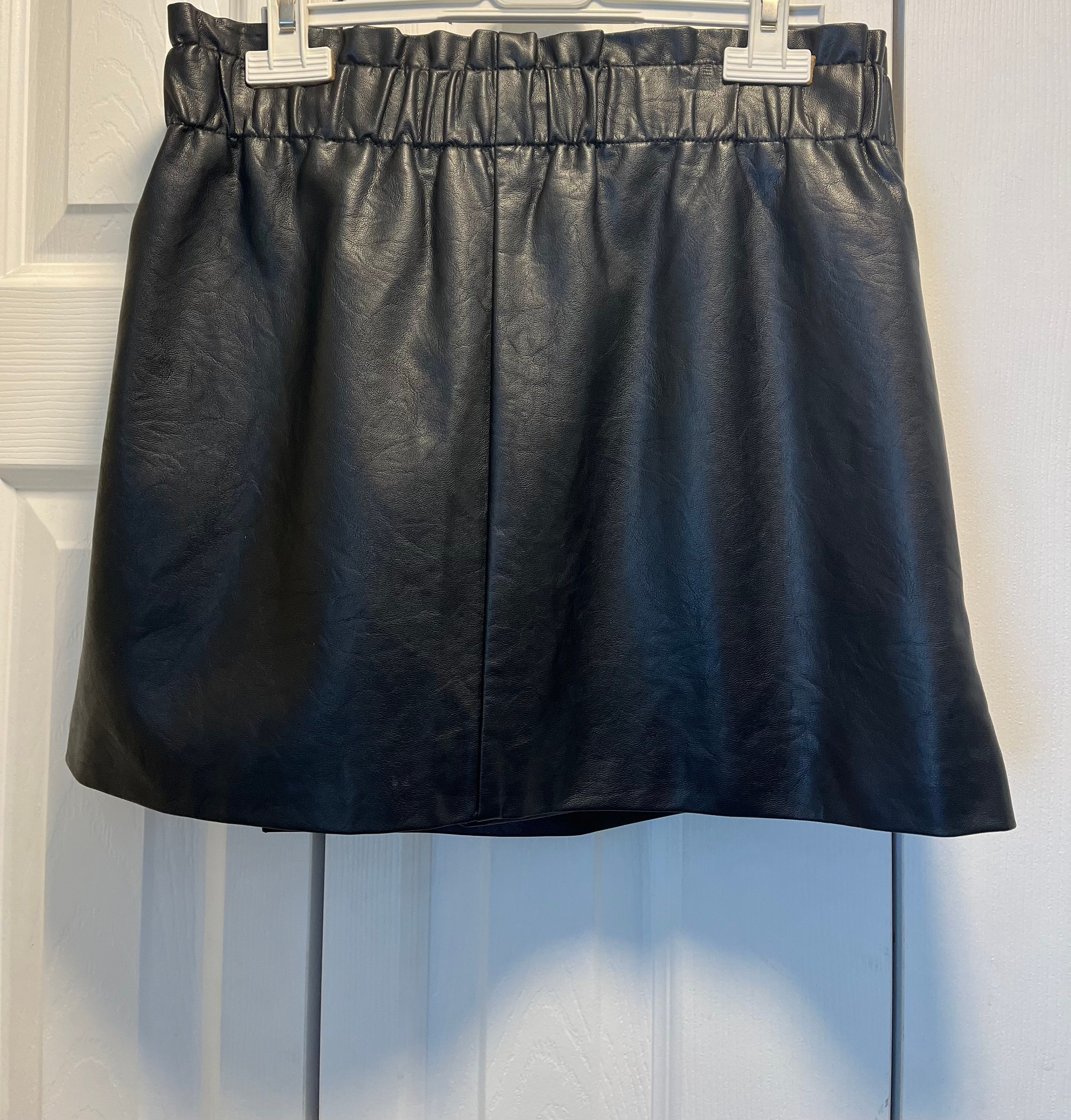 Jolt y2k Vintage Black Vegan Leather Wrap Around Elastic Waist Mini Skirt. Size s Etsy