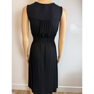 Joie Black Soft Luxe Drapey Pleated Empire Waist Midi Dress Size XS Minimalist image 8