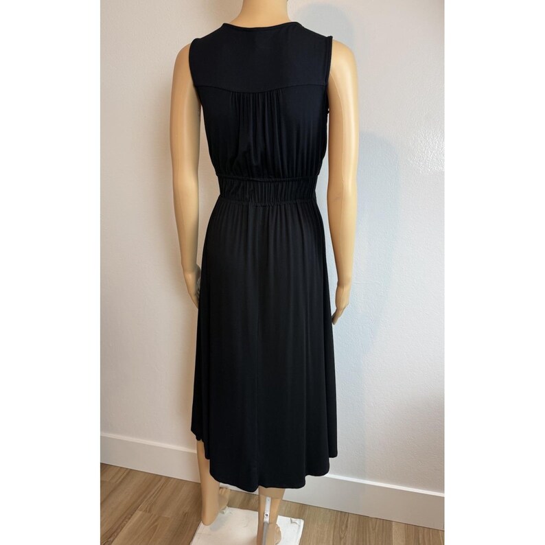 Joie Black Soft Luxe Drapey Pleated Empire Waist Midi Dress Size XS Minimalist image 6