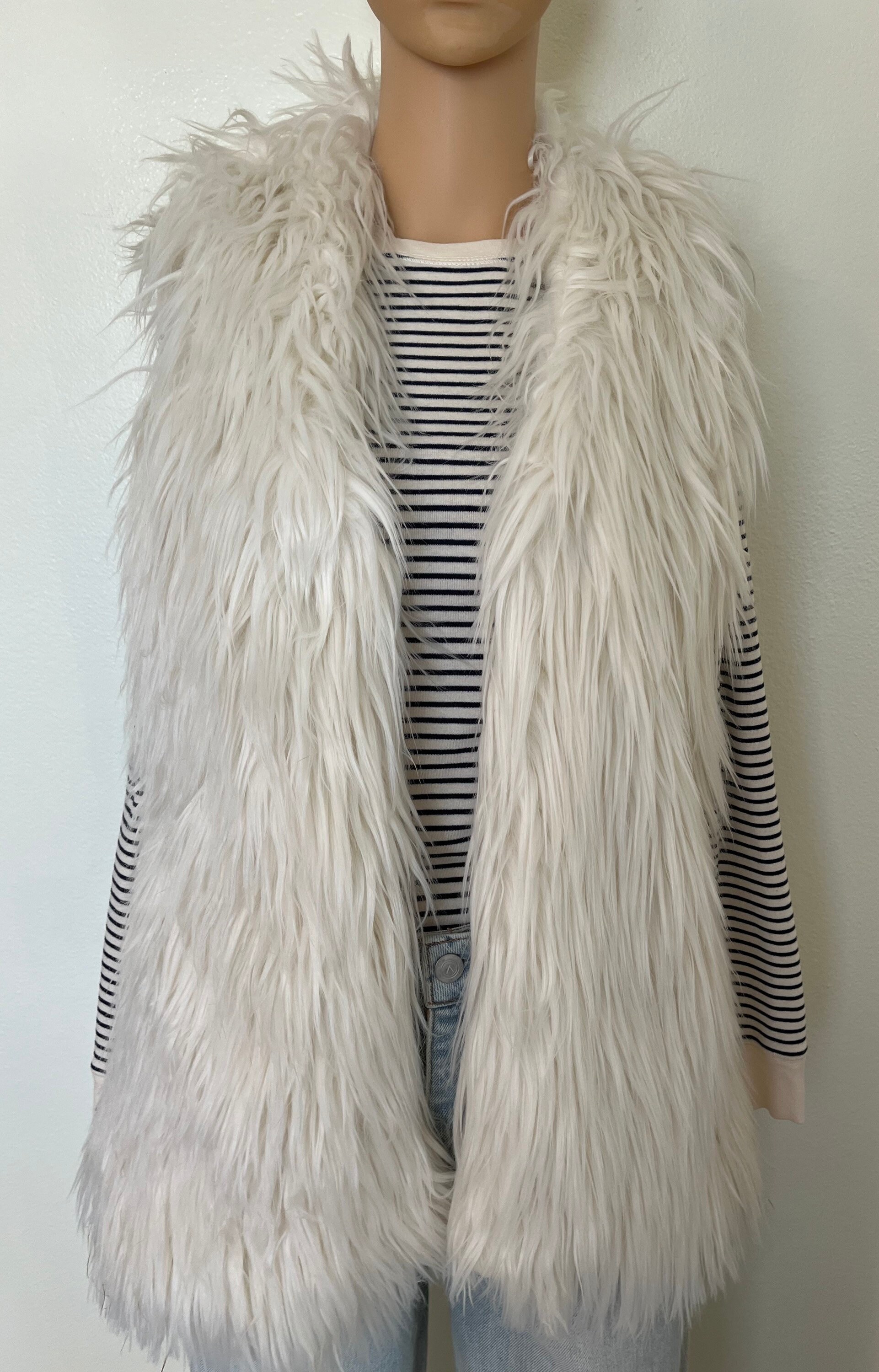 Shaggy Faux Fur Vest - Etsy