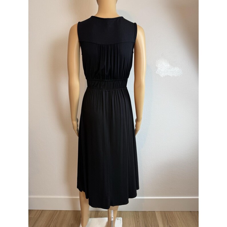 Joie Black Soft Luxe Drapey Pleated Empire Waist Midi Dress Size XS Minimalist image 5