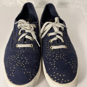 Keds Ortholite-90s Vintage, Navy/Gold, Canvas, Lace Up Shoes. Size-8 image 3