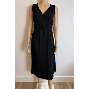 Joie Black Soft Luxe Drapey Pleated Empire Waist Midi Dress Size XS Minimalist image 2