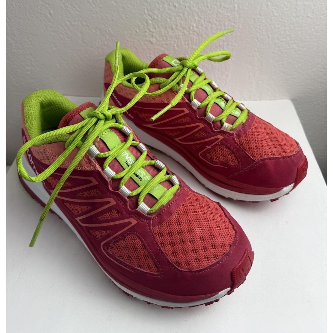 Salomon Sense Womens Contragrip Pulse Trail Chunky Sneakers 7.5 Pink Green Mesh, foto 3 de 5