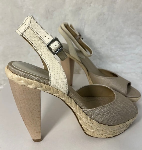 Sandales Nine West Talons Hauts Peau De Serpent Noir - Taille 7 - Occasion