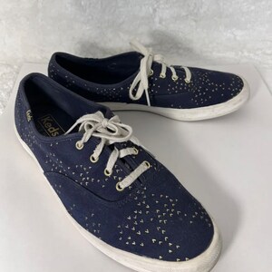 Keds Ortholite-90s Vintage, Navy/Gold, Canvas, Lace Up Shoes. Size-8 image 2