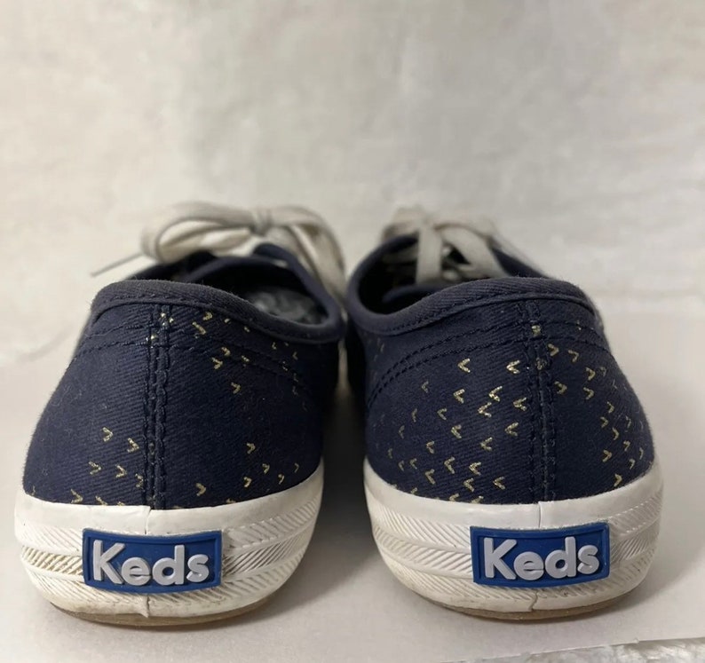 Keds Ortholite-90s Vintage, Navy/Gold, Canvas, Lace Up Shoes. Size-8 image 6