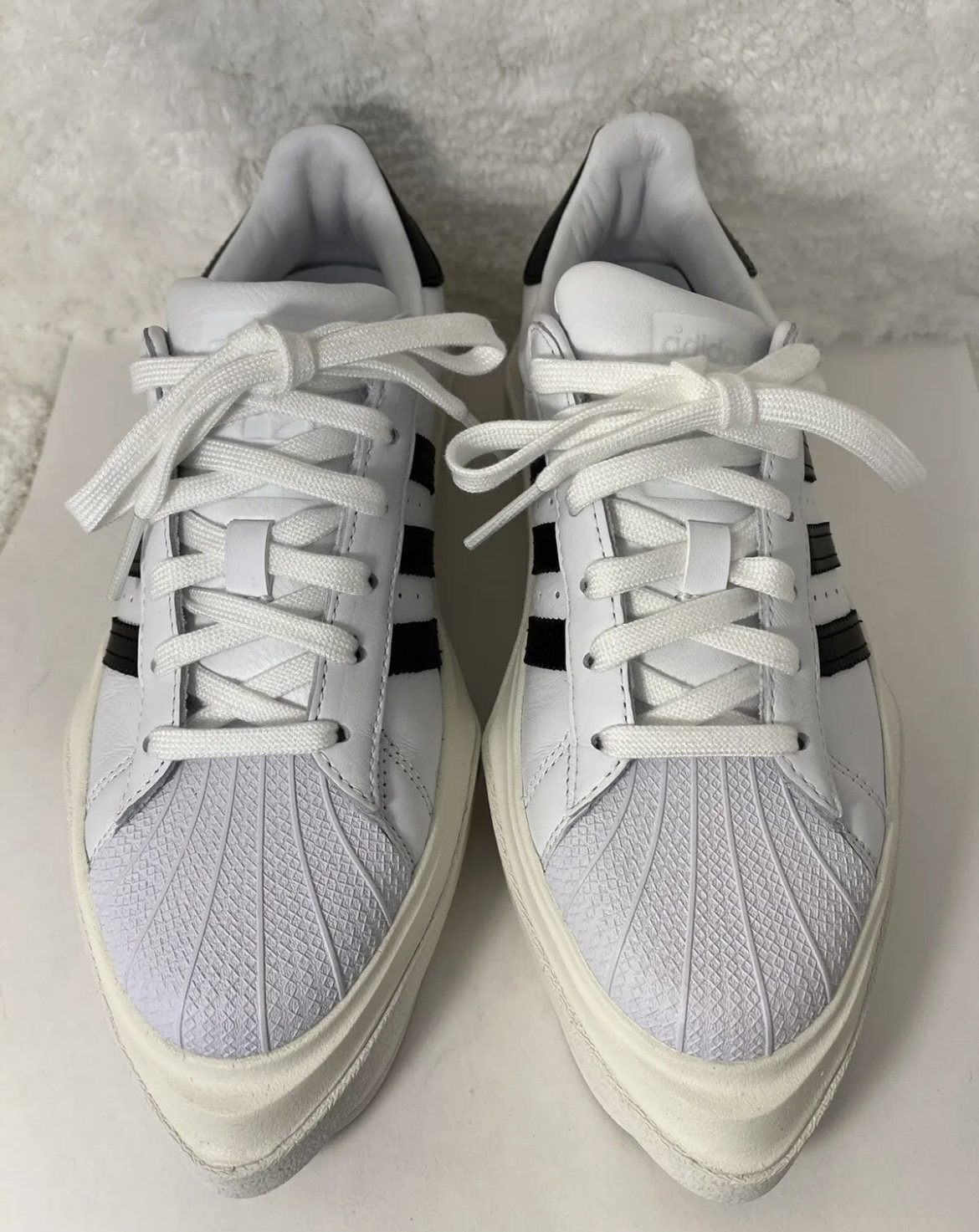 Adidas-beyonce Superstar, Platform, Black/white, Leather, Sneaker