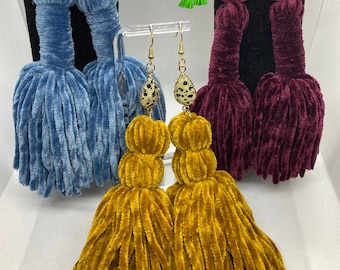 Velvet Button Tassels