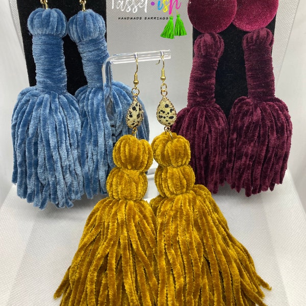 Velvet Button Tassels